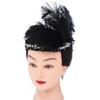 Feathered Headpiece Elastic Headband 1920s Flapper Headband Costume Accessories for Women Wedding Prom Masquerade Party