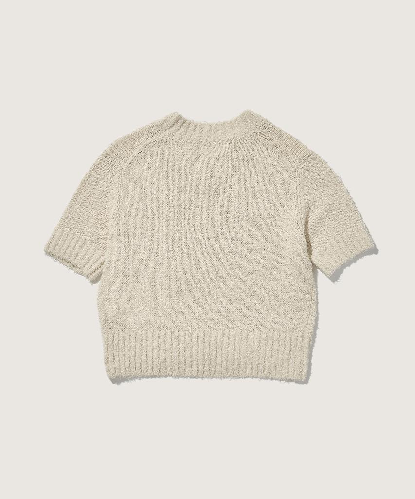 PLAC WOMEN V-Neck Boucle Knit Ivory