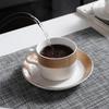 Shangqi Simple Ceramic Coffee Cup and Saucer Set
