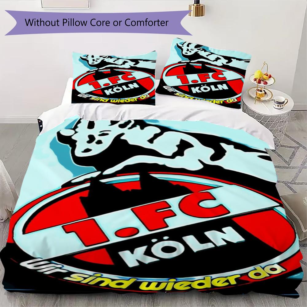 

FC KÖLN Pattern Bedding uilt Set uilt Cover Pillowcase Home Decoration Birthday Gift (1 * duvet cover + 2 * pillowcase without core)51 260x240cm