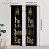Set Of 2 Minimalist Curtains Print King Queen Printed Polyester Without Rod Decorations Home Perfect Bedroom Curtain Ideal For Master