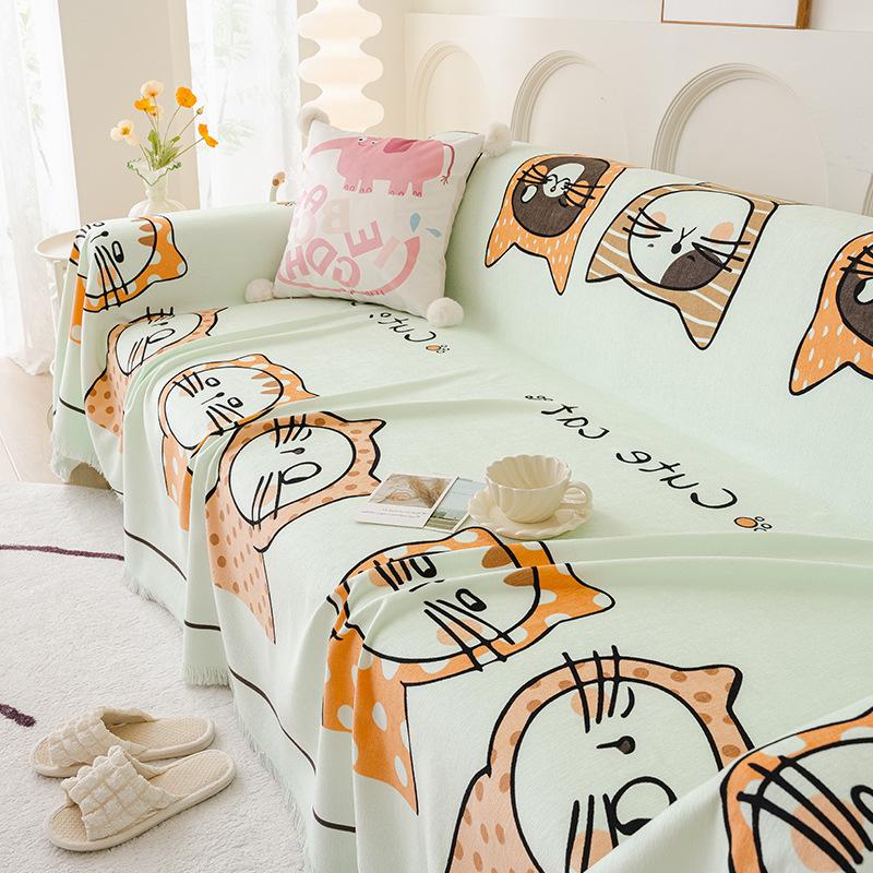 Capa de Sofá Fofa Pano Capa Universal Manta Estilo Ins Impermeável Toalha de Sofá Conjuntos de Capas de Sofá Avançadas All-Inclusive Universal para Quatro Estações