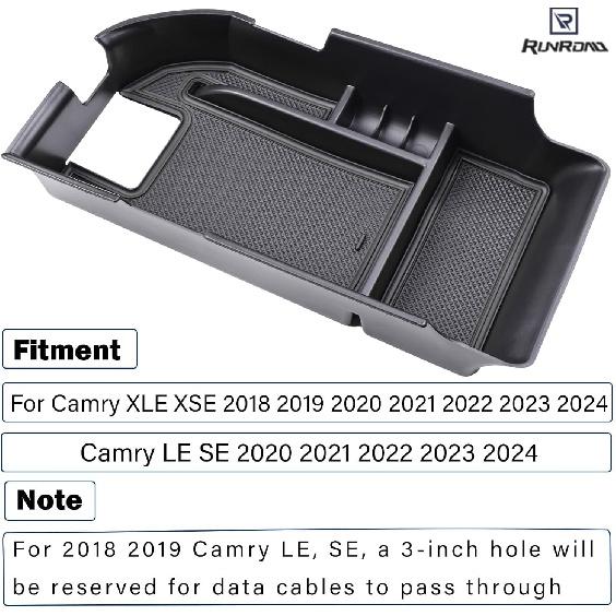 RUNROAD Center Console Organizer Compatible With Toyota Camry XLE XSE 2018-2024 And Camry LE SE    2024 Accessories, Armrest Ert Tray Secondary