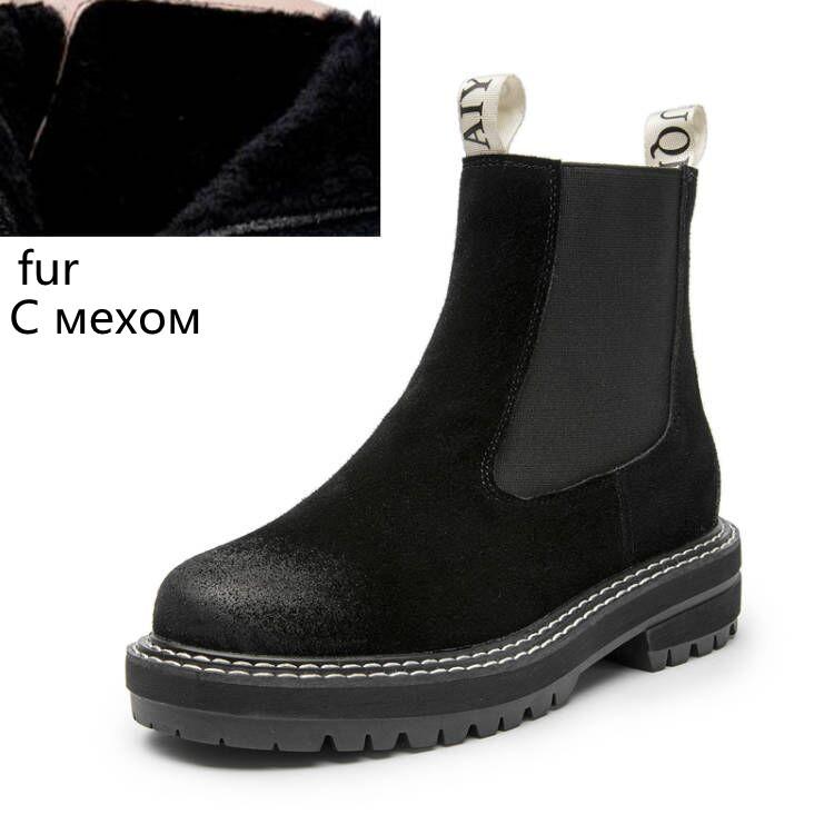Modische Damen Chelsea Boots Echtes Leder 2025 Herbst Winter Trend Dicksohlige Damen Stiefeletten All-Match Kurze Stiefel Damen