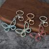 Rhinestone Butterfly Keychain Pendant Lightweight Keychain with Rotating Lobster Clasp Metal Fun Keychain Accessory for Bags and Keys