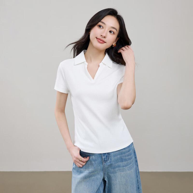 ESE-Y Women s Slim Fit Polo Collar Short Sleeve T-Shirt M