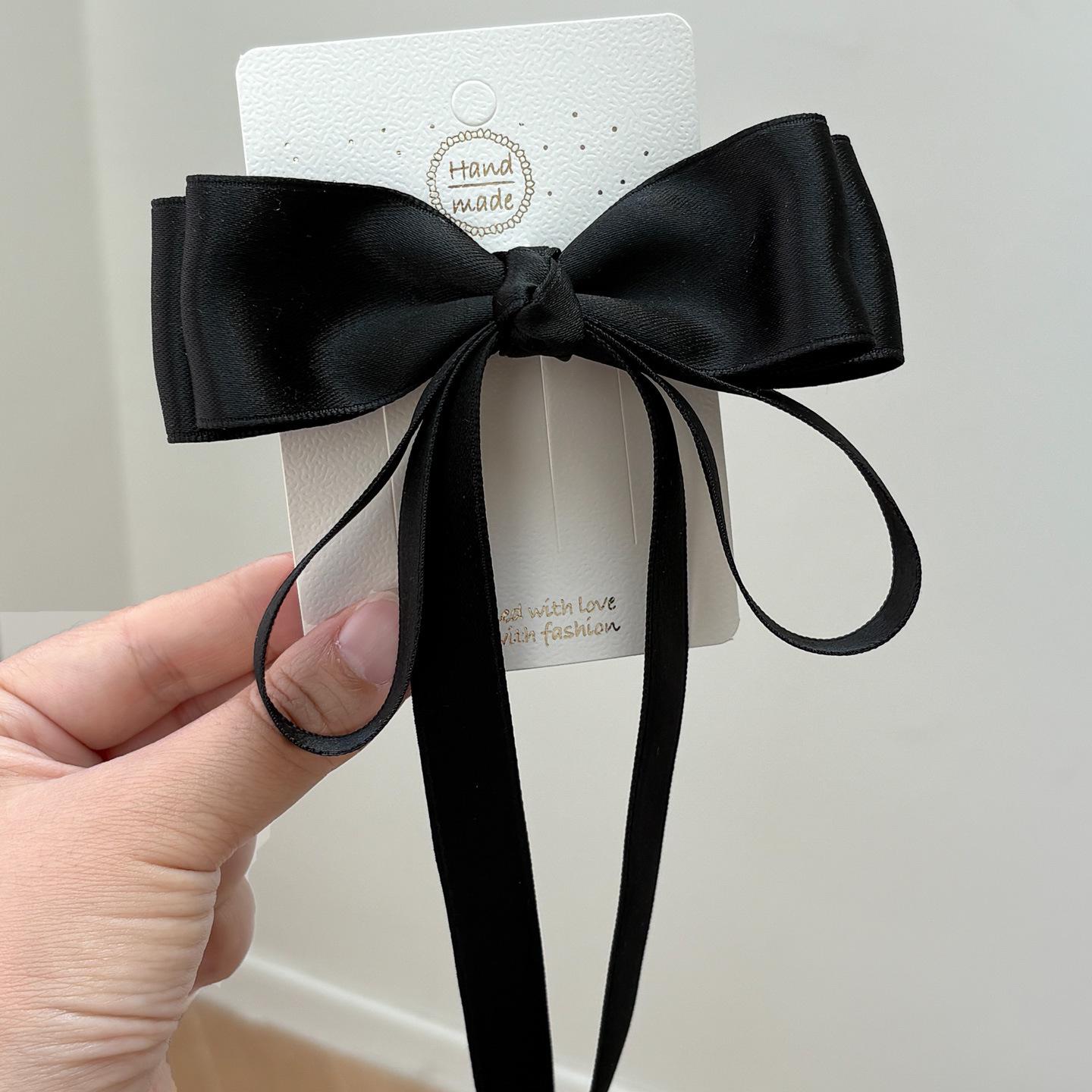 

Korean Style Wine Red Bow Hair Clip with Flowing Ribbons for Girls