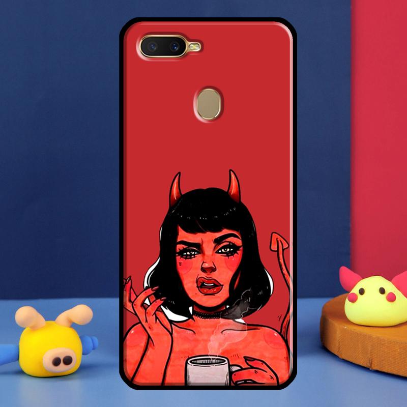 Custodia Devil Girl Donna Per Oppo A16 A76 A96 A58 A78 A98 A5 A9 A91 A15 A17 A77 A52 A72 A74 A94 A54S A57S Cover