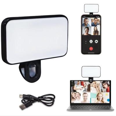 Mini lampe de remplissage pour selfie portable rechargeable, 3 modes de luminosité réglables, clip pour téléphone portable, ordinateur