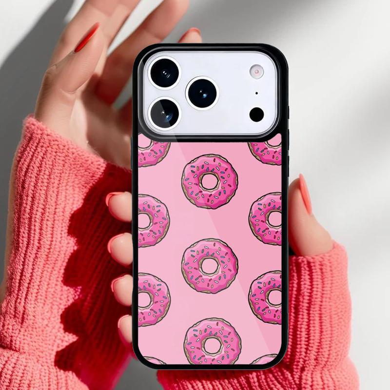 Süße Cremige Rosa Donut Handyhülle für iPhone 17 16 15 14 13 Pro Max Rückabdeckung für 12 11 Pro Hülle
