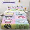Hello Kitty, Kuromi and Their Friends Printed Pattern Bedroom Three-Piece Duvet Cover Bedding Set(Without Core)