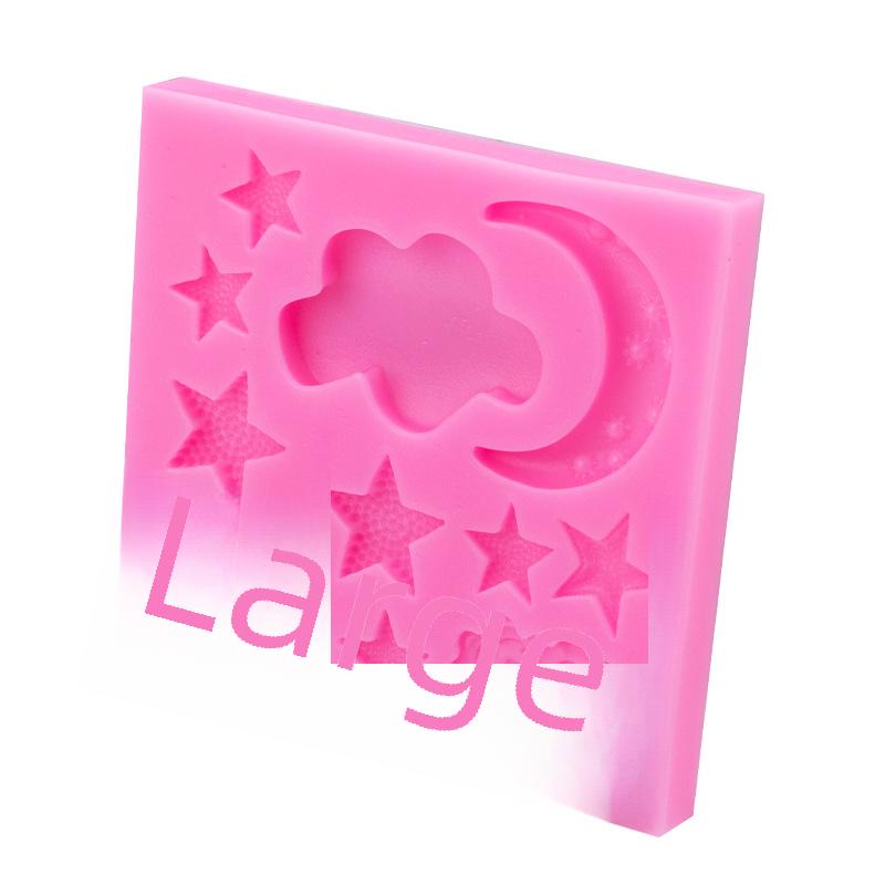 DIY Fondant Cake Silicone Mold Set: Cloud, Star, Moon, Chocolate Design