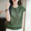 Women Knit T-shirt MODERN NEW SAGA Summer Knitted Shirt Short Sleeve Tees O-neck Pullover Knit Tops