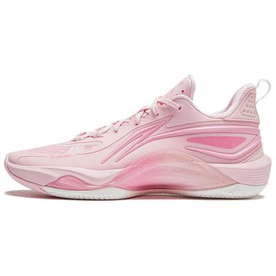 Li Ning Wygodne Odporne na Ścieranie Oddychające Niskie Buty do Koszykówki Męskie Różowe ABPU007-4