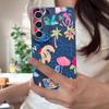 Cartoon Vacation Painting Case For Samsung Galaxy S26 Ultra S25 Edge S24 S23 S22 Plus S21 FE Leather Texture Silicone Cover