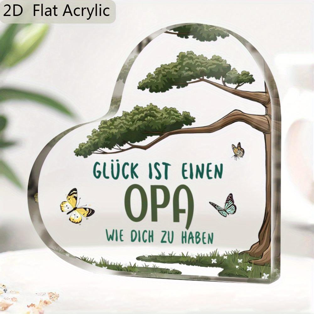 Whimsical Tree & Butterfly Acrylic Decorative Sign Plaque - Having A Grandpa Like You Is Wonderful Heart-Shaped Design, No Electricity Needed, Nurse 10*10cm