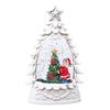 Christmas Snow Ball Lantern Lighted Santa And Christmas Tree Scene Glittering Water Snow Ball Decoration for Home Desktop Decor