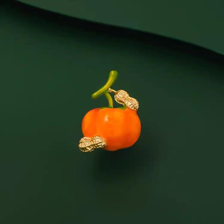 Elegant Women's Chinese-Style Persimmon Brooch - Creative Lapel Pin & Corsage