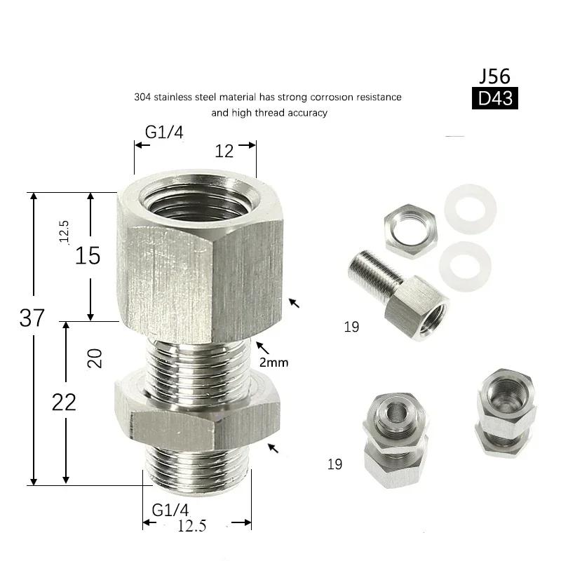304 Stainless Steel Pipe Fitting Bulkhead Water Tank Connector Adapter Inner and Outer Wire Water Tank Joint