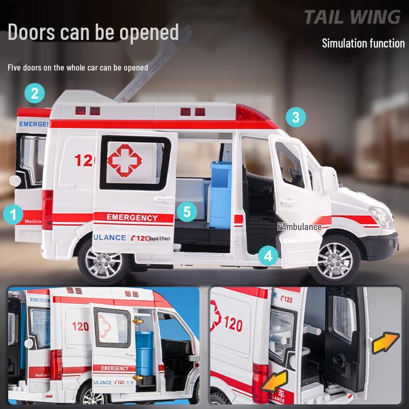 Die-cast 120 Ambulance Toy Model