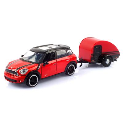 MOTORMAX 1:24 Diecast Replica Mini Cooper S Countryman with Trailer Model Car - MTX797615RE