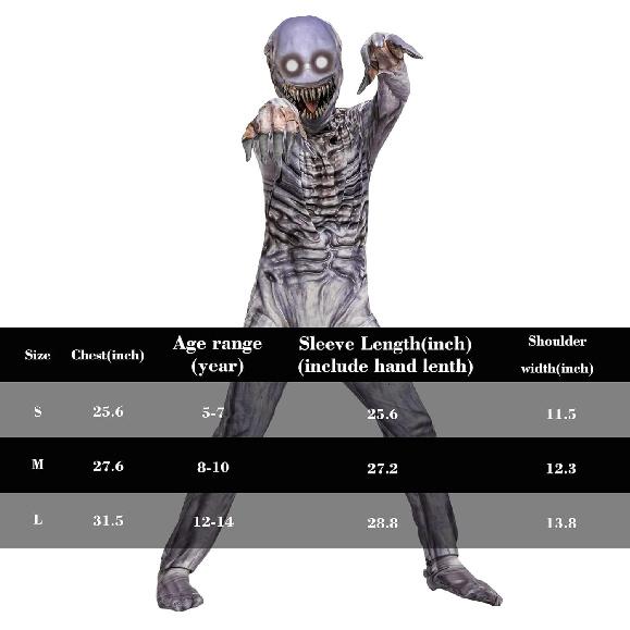 Scary Halloween Costumes for Kids, Kids Scary Costumes for Boys Girls Halloween Bodysuit Costume