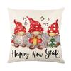 Christmas Pillow Cover Linen Hand-painted Home Santa Claus Elk Pillow Cover Sofa Cushion Cover