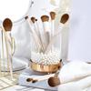 14-Piece Professional Makeup Brush Set with Soft Wooden Handles for Eyeshadow, Blush, Concealer, and Contour