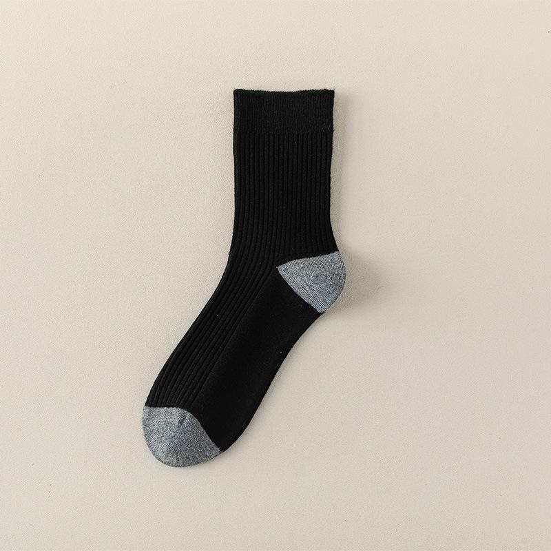 

Winter Anti-Pilling Wool Medium Tube Men S Socks Black Sweat-Absorbing Breathable Business Casual Warm one size fits all чорний