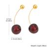 Cherry Zirconia Dangle Earrings for Women, Gold Plated Fruit Shape Pendant Jewelry, Sweet Personal Ear Buckle for Girls