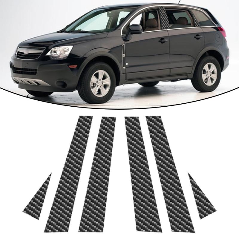 6pcs Carbon Fiber Car Window Pillar Posts Trim Cover Fit For Chevrolet Captiva Sport 2006-2010 Car Stickers