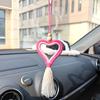 1Set Ornament Party Decoration Hanging DIY With Wood Beads Heart Jute Rope Tassel Craft Christmas Tree Heart Shape