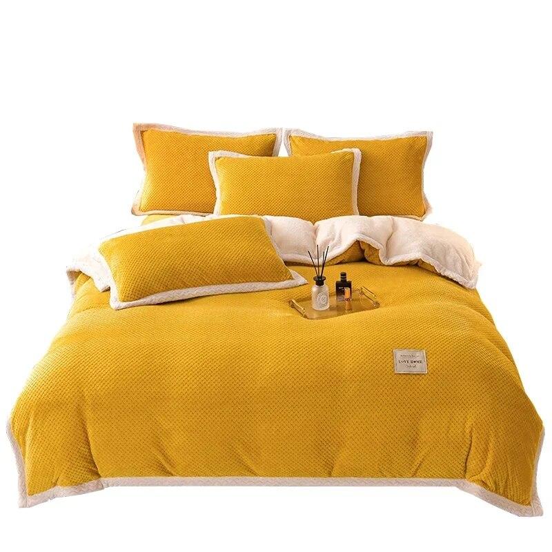 Cheap Baby Cashmere Velvet Duvet Cover for Bedroom Thicken Blue