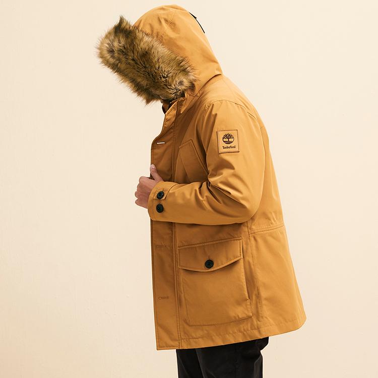 Timberland Parka Coats Men's Wheat Hooded Thickened Fleece Lined (Unisex) Parka Coats A22VQ P47