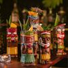 4 Set Exotic Cocktail Tiki Mugs for Tropical Party Bar, Colorful Ceramic Drinkware, 16 oz Capacity, Durable Design