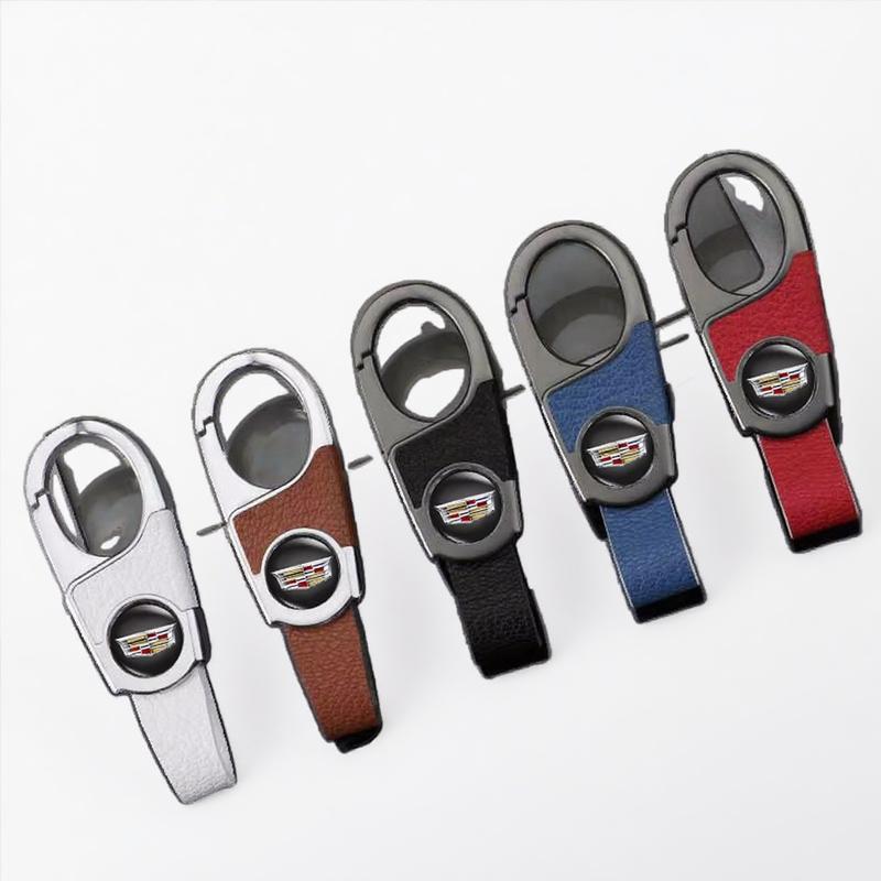 Pro Cadillac ATS BLS CT4 CT6 CTS ESCALADE EXT SLR SLS SRX STS XLR XT4 XT5 XTS Kožený přívěsek na klíče Držák na klíče s logem auta