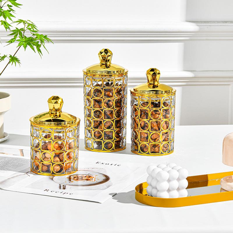 Luxusgläser Goldgläser Gold Luftdichte Acrylgläser / Luxus Gold List Gläser Lebensmittel Vorratsgläser