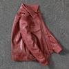 Retro Top Layer Cowhide Leather New Genuine Leather Jacket Men's Motorcycle Suit Lapel Burgundy Leather Jacket