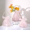 Luxus-Handtaschen-Vase Glas-Blumenkorb für Wohnzimmer Heimdekoration Blumengesteck