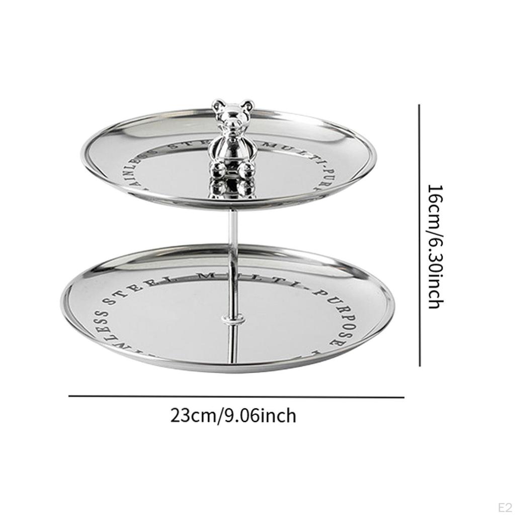 Cupcake Stand Cup Cake Towel Modern Stainless Steel Tiered Serving Tray Dessert Display Plate