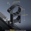 2Pcs Scope Mount for Dia 25.4 Tube Scopes Scope Rings for 20mm Dovetail Picatinny Rail Tactical Flashlight Mount