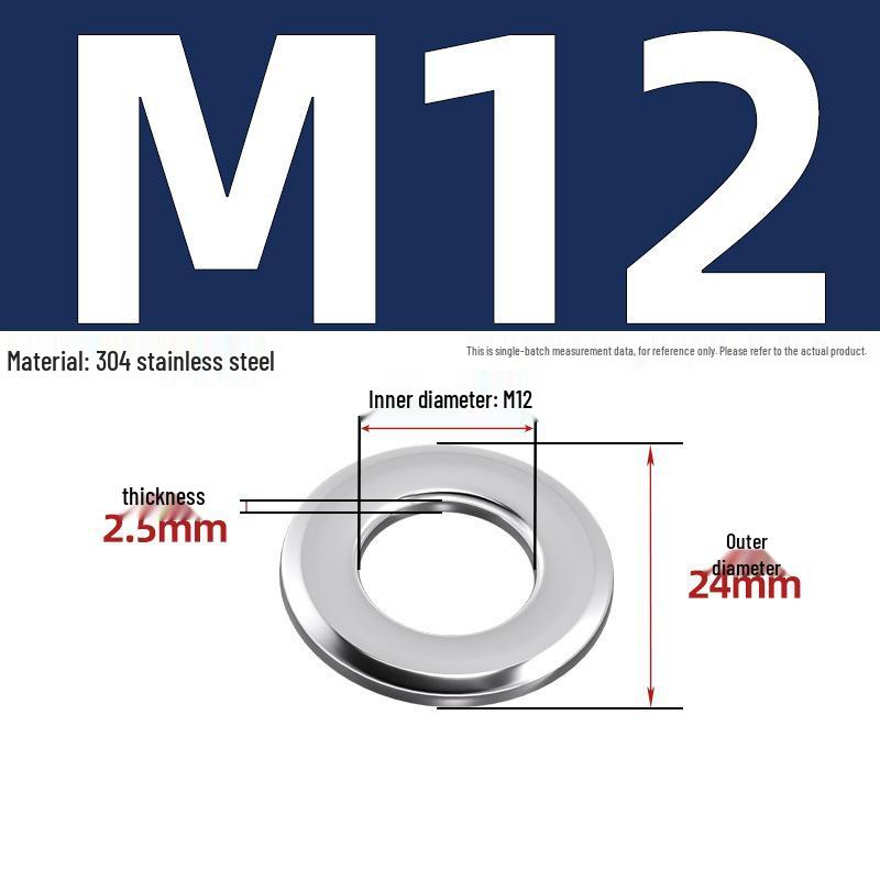 Chamfered Flat Washer 304 Stainless Steel, Blue-White Zinc, Black Zinc, GB97.2, Shim M5 M8 M16