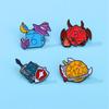 Face Dice Metal Enamel Brooch Personality Fashion D20 DnD Dice Game Badge Pin Cartoon Unique Costume Backpack Jewelry Gift
