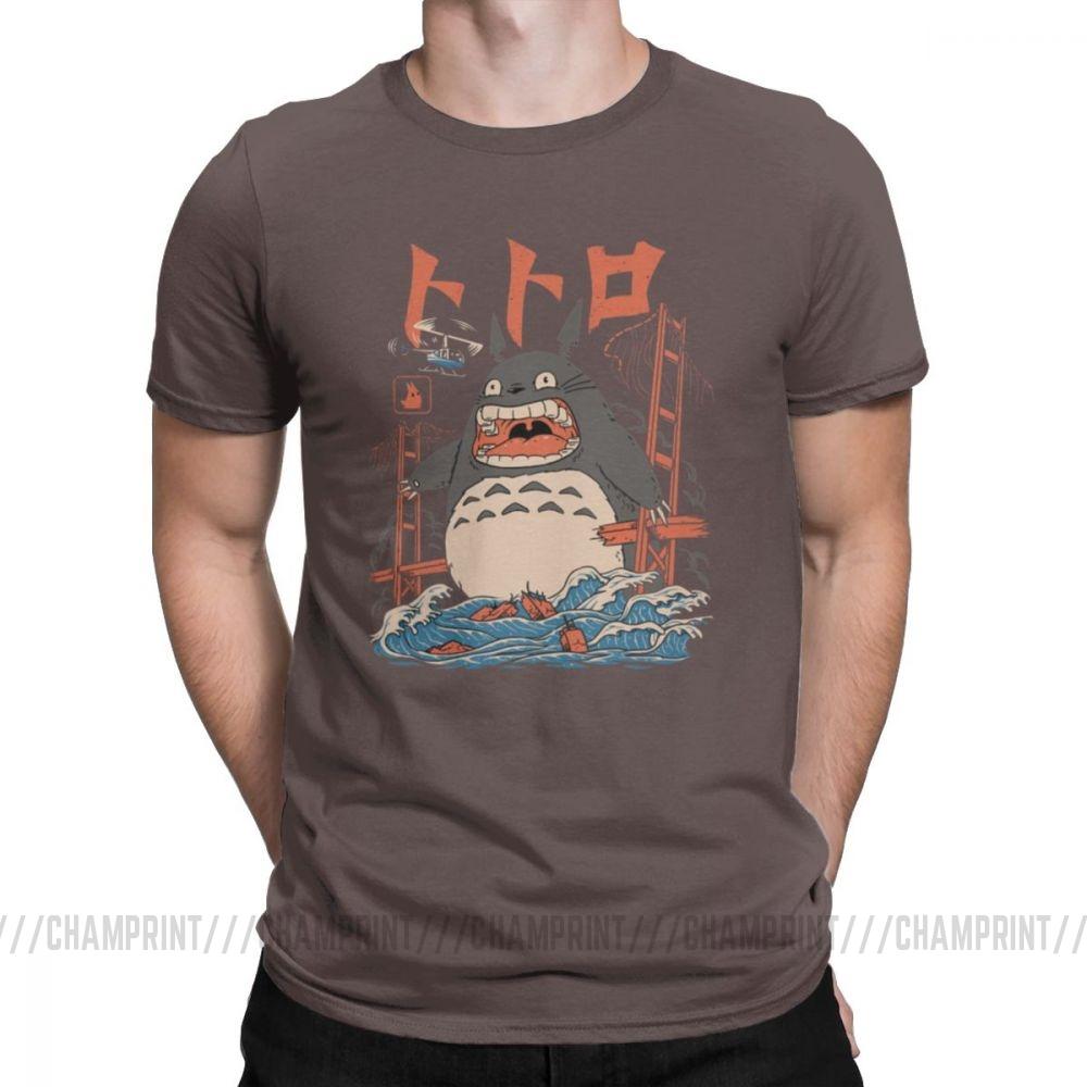 Novelty The Neighbor S Totoro Attack T Shirts Men Crewneck Cotton T Shirts Short Sleeve Tee