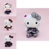 Cute Hello Kitty Plush Pendant With Plaid And Leopard Print Dress Decor For Girls Gift