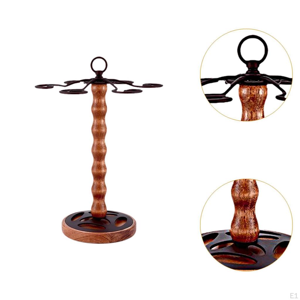 Champagne Flute Glass Holder Stand Tabletop Wine Drying Rack Wooden