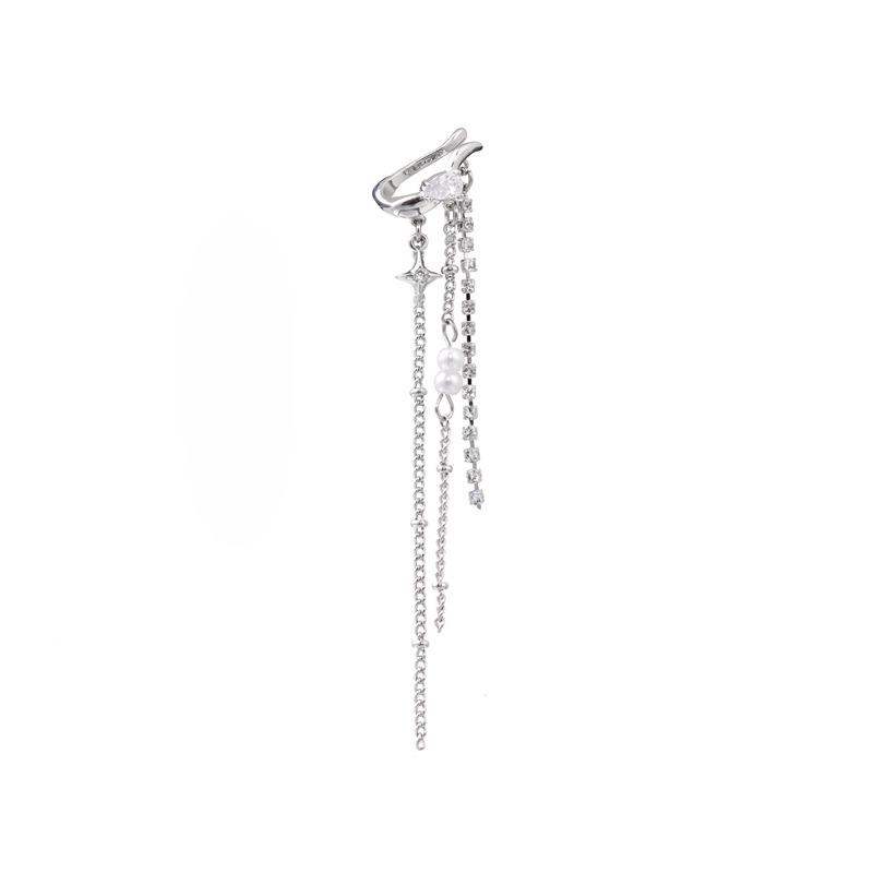 Spring Dawn Geometric Tile Chain Long Ear Cuff