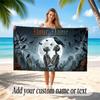 Skull Gothic Theme Beach Towel Personalized Custom Name & Text Soft Quick Dry Beach Towel for Swimming Travel