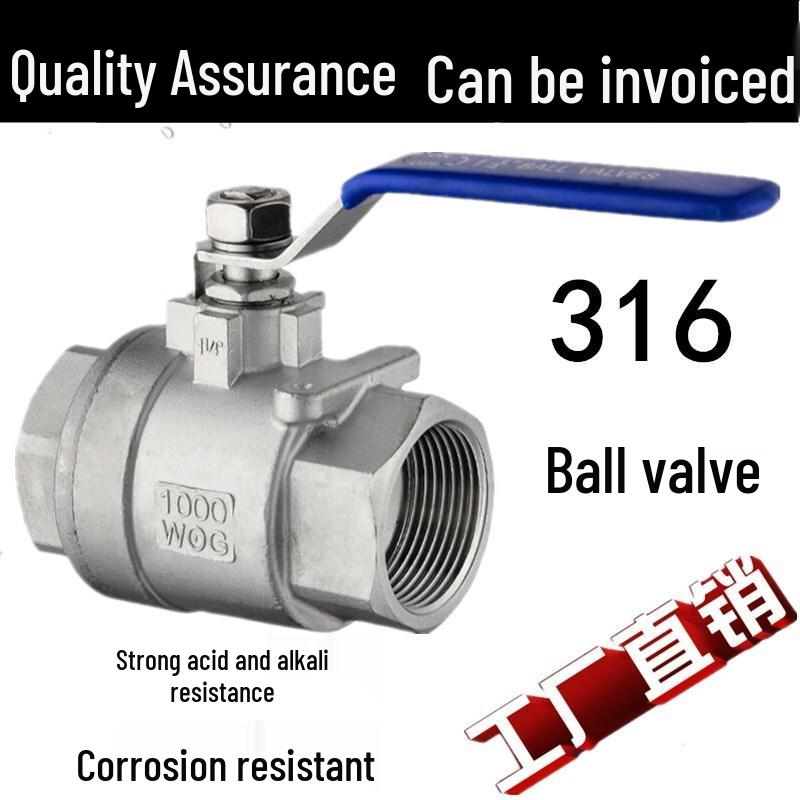 

316/316L Stainless Steel Two-Piece Ball Valve, Internal Thread, High Temp & Pressure, Full Bore, Sizes DN15/20/25 DN8 (0.25 inch) Model