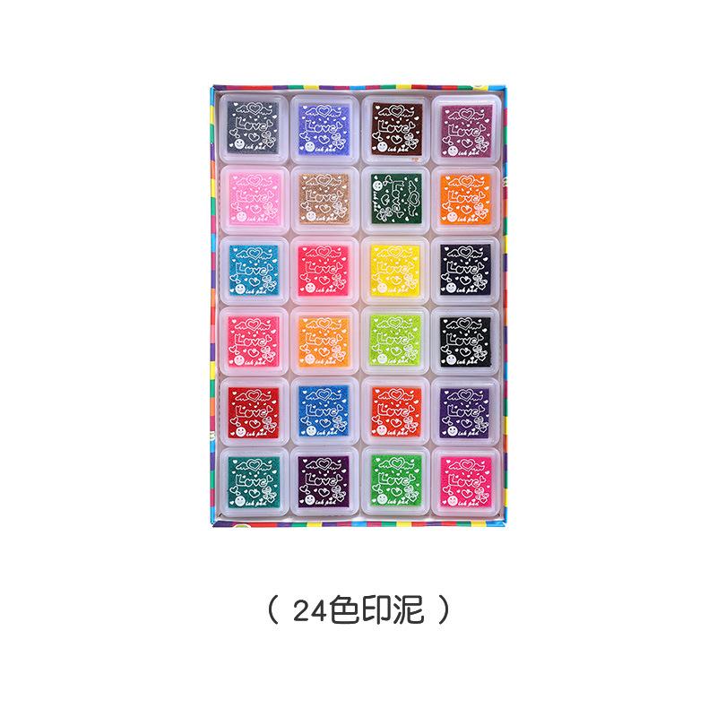 24 Colors Multicolor Fingerprint Ink Pad DIY Finger Painting Ink Pad Stamps for Scrapbooking Decor